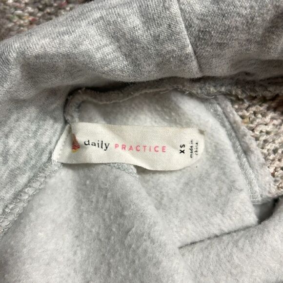 Anthropologie Daily Practice Sweatshirt Dress XSmall Gray Knit Sleeve Cowl Neck - Picture 4 of 8